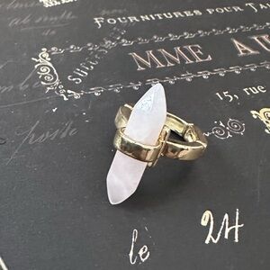BCBG Gold Ring with Rose Quartz